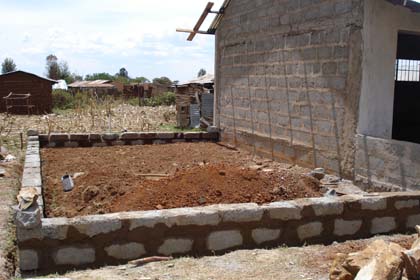marking out the kitchen